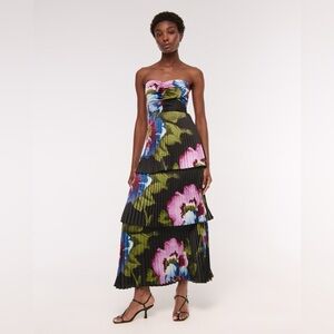 Abercrombie & Fitch Strapless Dress in Blue and Pink Floral